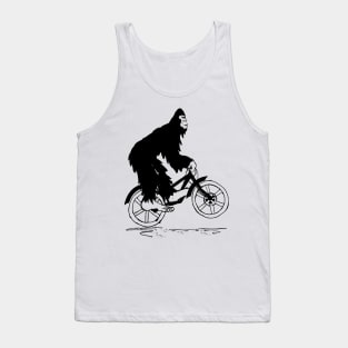 Funny BIgfoot Riding A Bike Tank Top